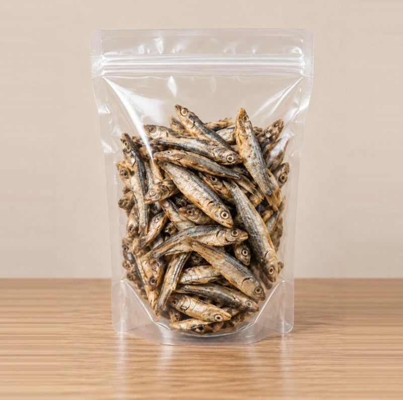 Luna raw freeze-dried whole sardine dog treats in a 250 g clear pouch